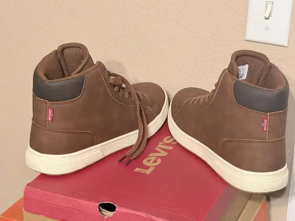 Levi's Caleb High Top Sneakers Tan/Dark Brown Size 10